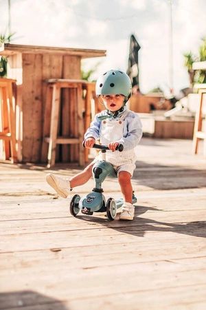 Zestaw Kask + SCOOTANDRIDE Highwaykick 1 2w1 Jeździk i hulajnoga 1-5 lat Steel