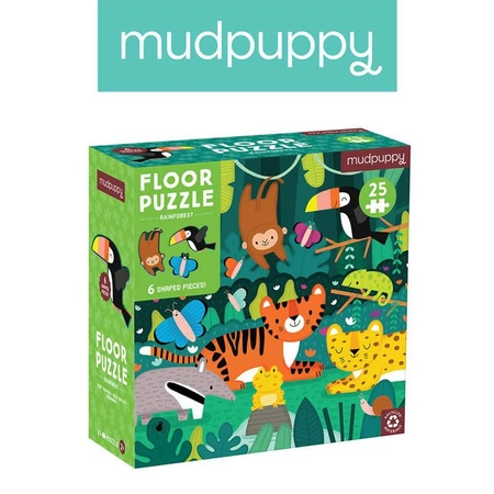 Mudpuppy Puzzle podłogowe Las deszczowy z elementami specjalnymi 25 elementów 2+