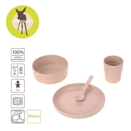 Lassig Komplet naczyń dla dzieci Uni powder pink