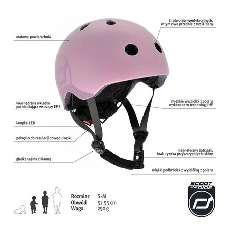 SCOOTANDRIDE Kask S-M dla dzieci 3+ Rose