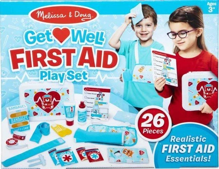 Zestaw do udzielania pierwszej pomocy z apteczką Get Well First Aid 40601-Melissa & Doug, mały lekarz