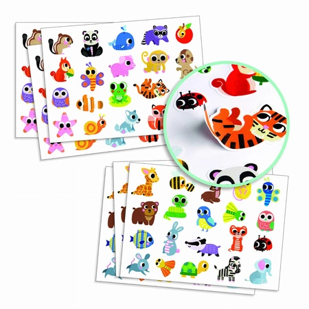 Zestaw 100 naklejek MAŁE ZWIERZĄTKA DJ09084
