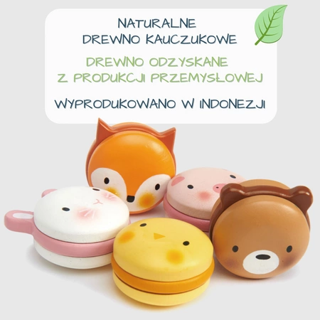Drewniane ciasteczka - zwierzątka makaroniki, Tender Leaf Toys