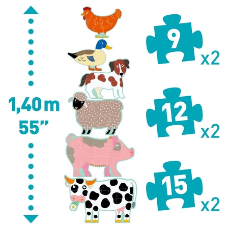 Puzzle kart. gigant "HONORE I PRZYJACIELE" DJ07112