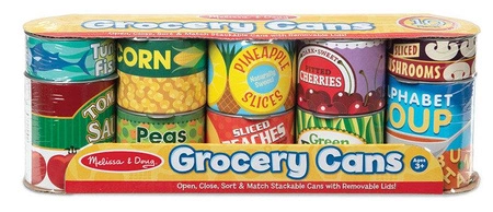 Puszki do zabawy w sklep spożywczy 10 el. Let's Play House! Melissa and Doug 14088-MD