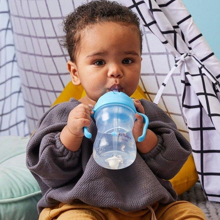 Bidon ze słomką 240 ml, kobaltowy, b.box