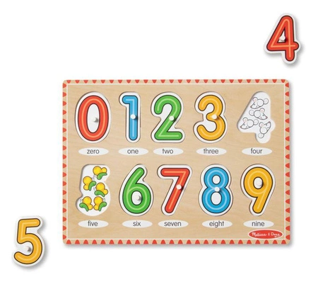 Układanka drewniana Cyfry Melissa & Doug 50161 zabawki edukacyjne dla dzieci