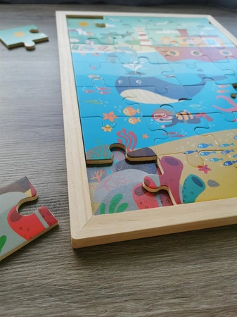 Drewniane puzzle w ramce Apli Kids - Ocean 4+