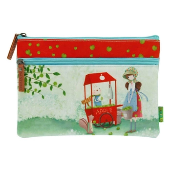 Płaska saszetka z dwoma suwakami - Kori Kumi - An Apple A Day