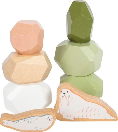 Drewniane klocki gra balansujące kamienie Arktyka Small Foot 12440