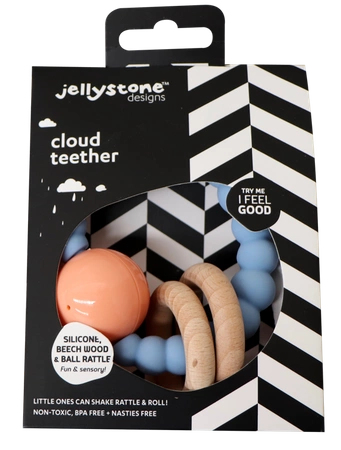 Gryzak grzechotka, chmurka niebieska, Jellystone Designs