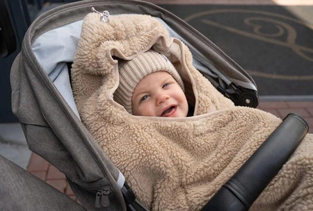 Lodger Wielofunkcyjny otulacz śpiworek z polaru beżowy Teddy Beige
