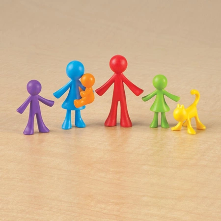 Figurki do nauki liczenia i rozpoznawania kolorów, Rodzina, Zestaw 72 szt.