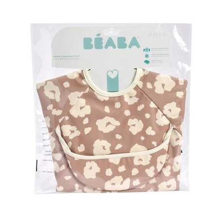 Beaba Śliniak 2w1 z odpinanym długim rękawem Savannah bloom