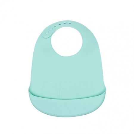 Zestaw śliniaków silikonowych z kieszonką We Might Be Tiny - Mint + Grey