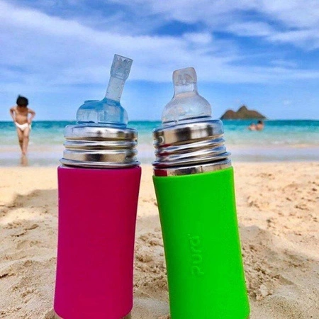 Termobutelka z ustnikiem niekapkiem 260 ml, zielona, Pura