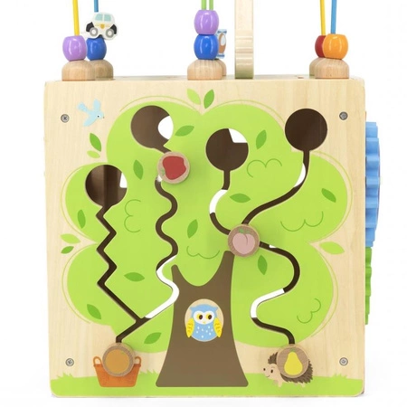 VIGA Activity Box Drewniane Edukacyjne Centrum Gier 5w1 kostka