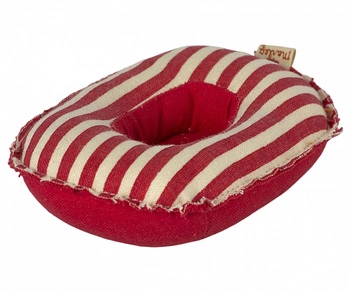 MAILEG Ponton dla małej myszki czerwony, Rubber boat, Small mouse - Red stripe
