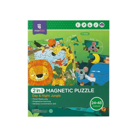 mierEdu Puzzle magnetyczne 2 w 1 - Dżungla ME183