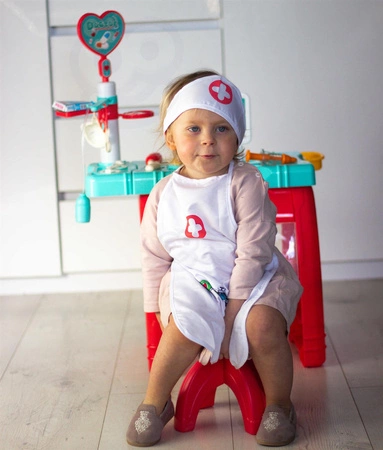 WOOPIE Strój Pielęgniarki Kitel Fartuszek z Czepkiem Pielęgniarki