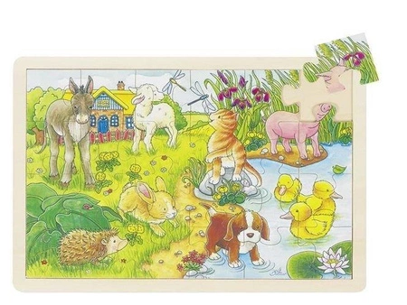 Młode zwierzątka, puzzle na podstawce, goki