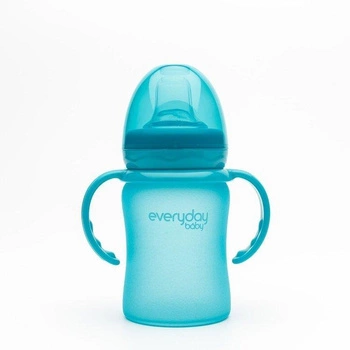 Zestaw ustnik niekapek i rączki do butelki, turkusowy, Everyday Baby