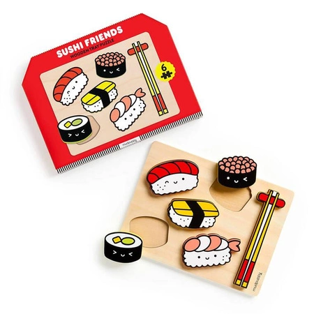 Mudpuppy Pierwsze puzzle drewniane 3D Sushi 6 elementów 1+