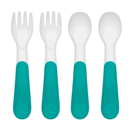 OXO Sztućce Plastikowe 12m+ Teal 4 szt