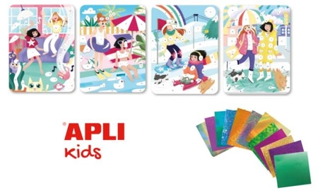 Zestaw artystyczny kalkomanii z folią Apli Kids - Moda