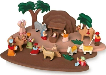 Drewniana stajenka bożonarodzeniowa dla dzieci ręcznie rzeźbiona Small Foot 1839