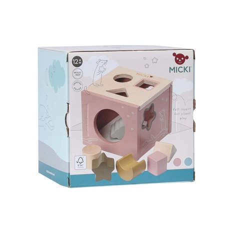 Sorter drewniany Micki różowy