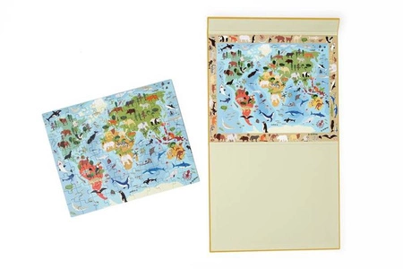 Scratch, 2 w 1 Puzzle magnetyczne i gra obserwacyjna - Mapa świata 80 el.