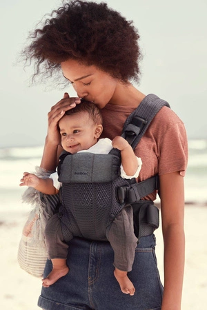 BABYBJORN - nosidełko Harmony 3D Mesh, Antracyt + śliniaczek do nosidełka Harmony