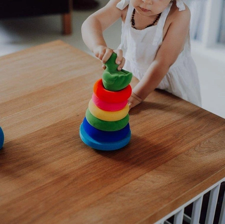 Rubbabu Układanka edukacyjno-sensoryczna piramida z kaczuszką