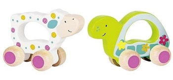 Drewniane zwierzątka do rączki