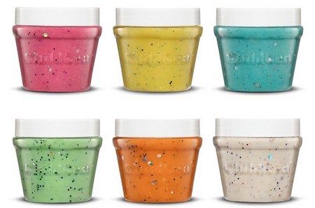 ChildGen, Naturalna ciastolina w słoiczkach - zestaw 6 kolorów BROKAT