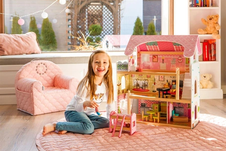 Drewniany domek dla lalek - Rezydencja Bajkowa Ecotoys