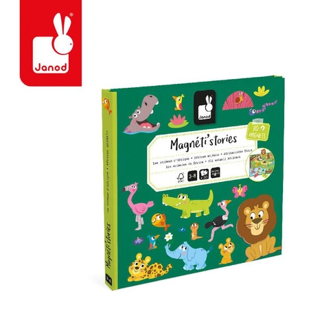 Magnetyczna układanka Afrykańskie zwierzęta Magneti'stories 3+, Janod