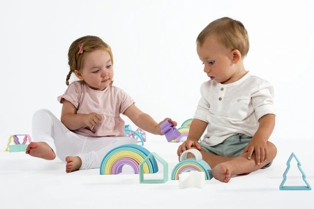 DENA Duża Silikonowa Tęcza Pastel - 12 elementów