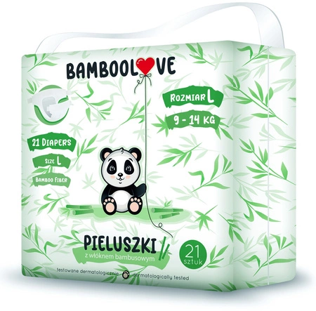 BAMBOOLOVE pieluszki jednorazowe rozm. L (9-14kg) 21 szt.