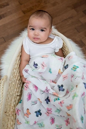 Lulujo Kocyk Bambusowy 3szt Garden Friends