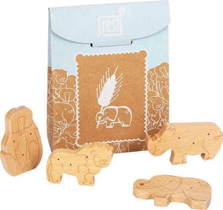 Drewniane ciasteczka zwierzęta do zabawy w sklep kuchnie Fresh Small Foot 12353