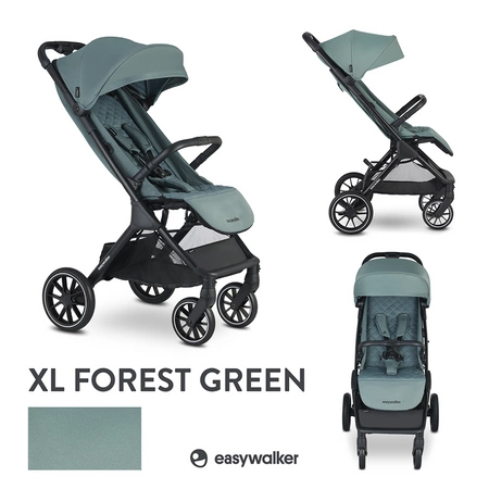 Easywalker Jackey XL Przestronny, samoskładający się wózek spacerowy z kołami XL Forest Green