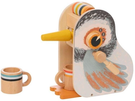 Early Birds drewniany ekspres do kawy z akcesoriami 160260-Manhattan Toy, mała kuchnia dla dzieci