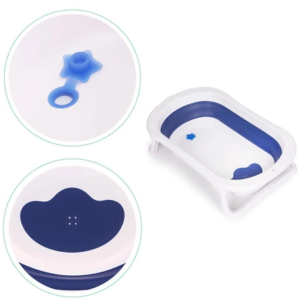 Wanienka dla dzieci wanna niebieska składana z odpływem