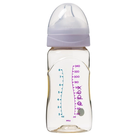 Butelka ze smoczkiem do karmienia niemowląt wykonana z PPSU, 240 ml, piwonia, b.box