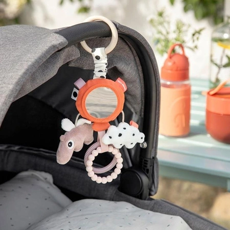 Done by Deer Zawieszka Sensoryczna Lusterko Happy Clouds Papaya