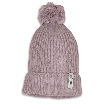 Lodger Czapeczka z wełny merino 100% różowa Rose 3-6m