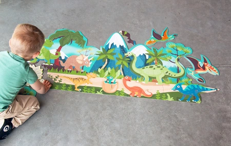 Scratch, 2 w 1 Puzzle podłogowe i pierwsze puzzle - Dinozaury 80 el.