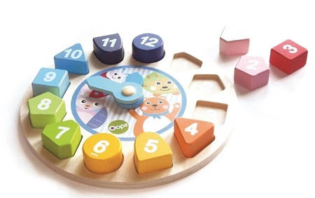 Oops Drewniana Zabawka Edukacyjna Zegar